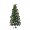 Sztuczna choinka z 150 diodami LED Zielony 150 cm PE i PVC