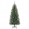 Sztuczna choinka z 150 diodami LED Zielony 150 cm PE i PVC