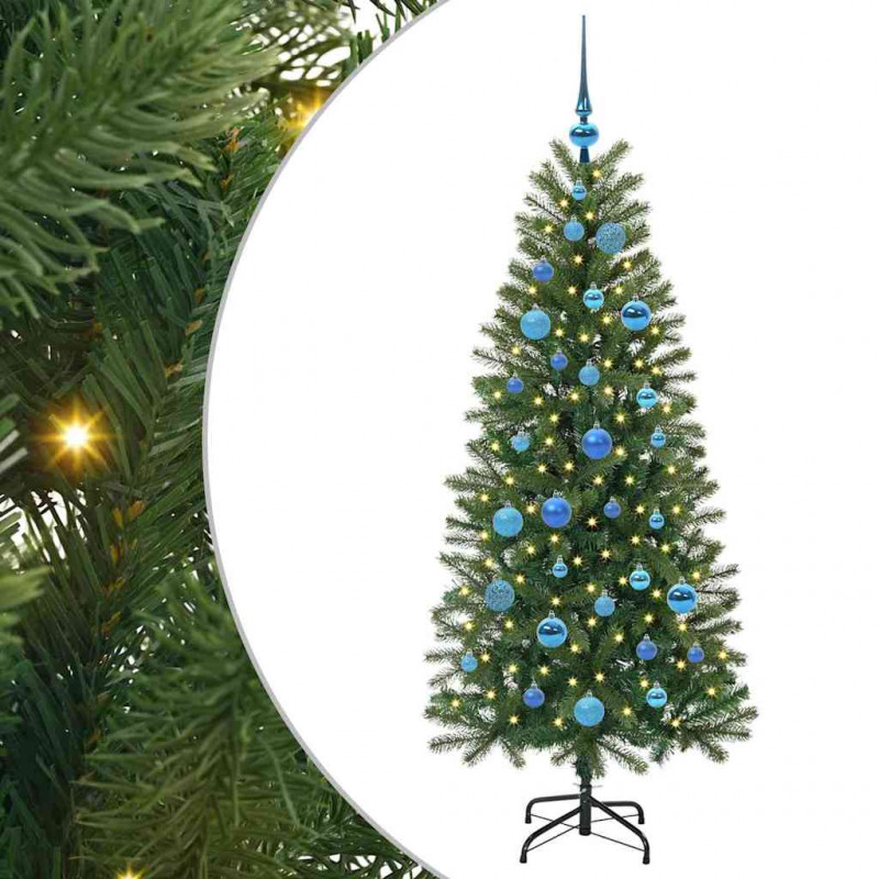 Sztuczna choinka z 150 diodami LED Zielony 150 cm PE i PVC