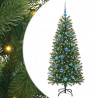 Sztuczna choinka z 150 diodami LED Zielony 150 cm PE i PVC