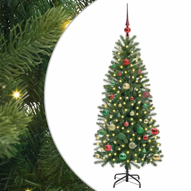 Sztuczna choinka z 150 diodami LED Zielony 150 cm PE i PVC