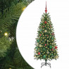 Sztuczna choinka z 150 diodami LED Zielony 150 cm PE i PVC
