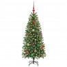 Sztuczna choinka z 150 diodami LED Zielony 150 cm PE i PVC