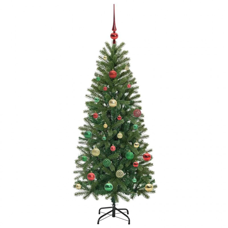 Sztuczna choinka z 150 diodami LED Zielony 150 cm PE i PVC