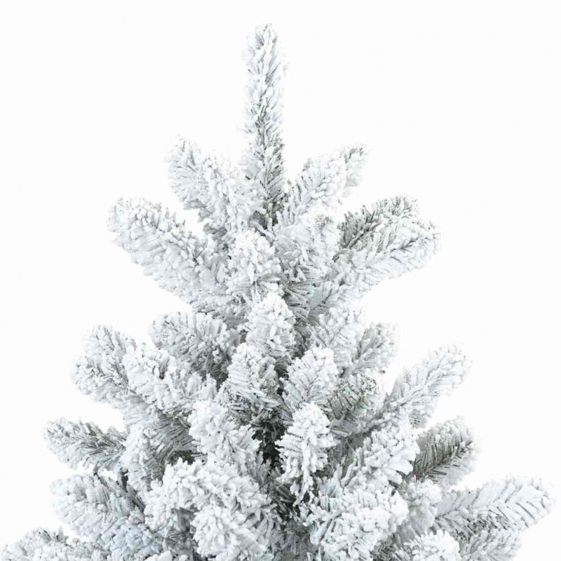 Sztuczna choinka z zawiasami z podstawą Biały 210 cm PVC i stal