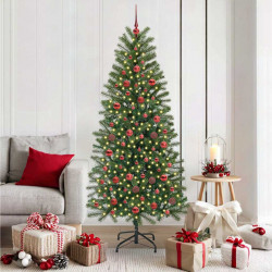 Sztuczna choinka z 300 diodami LED Zielony 180 cm PE i PVC