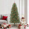 Sztuczna choinka z 300 diodami LED Zielony 180 cm PE i PVC