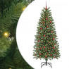 Sztuczna choinka z 300 diodami LED Zielony 180 cm PE i PVC