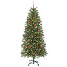 Sztuczna choinka z 300 diodami LED Zielony 180 cm PE i PVC