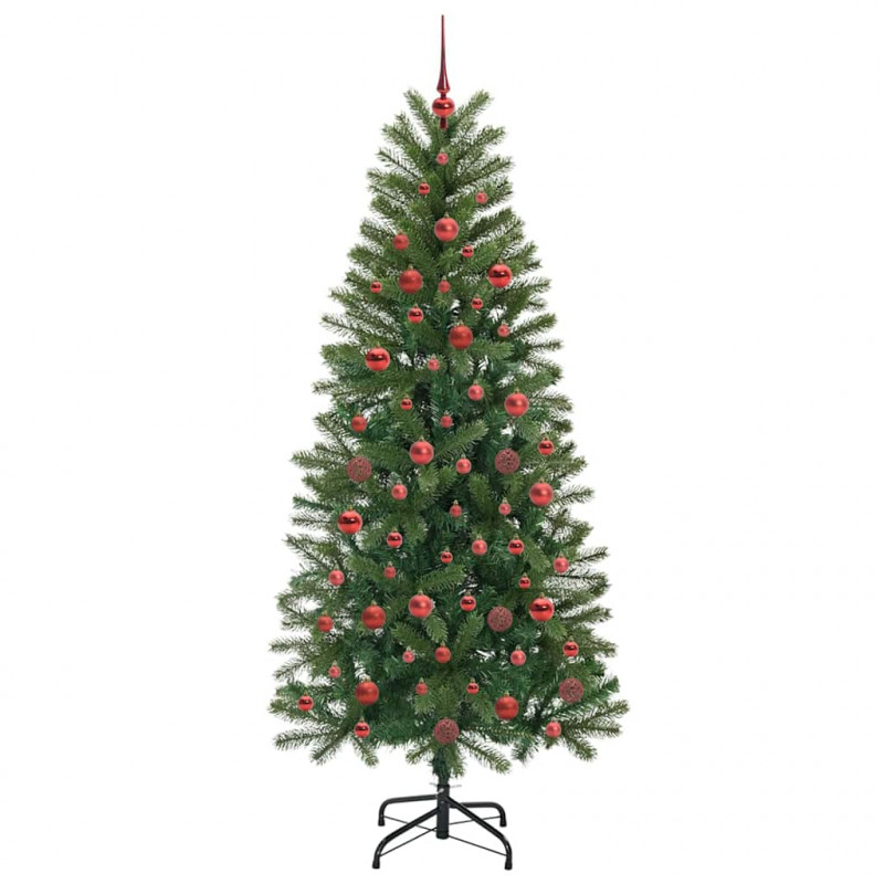 Sztuczna choinka z 300 diodami LED Zielony 180 cm PE i PVC