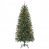 Sztuczna choinka z 300 diodami LED Zielony 180 cm PE i PVC