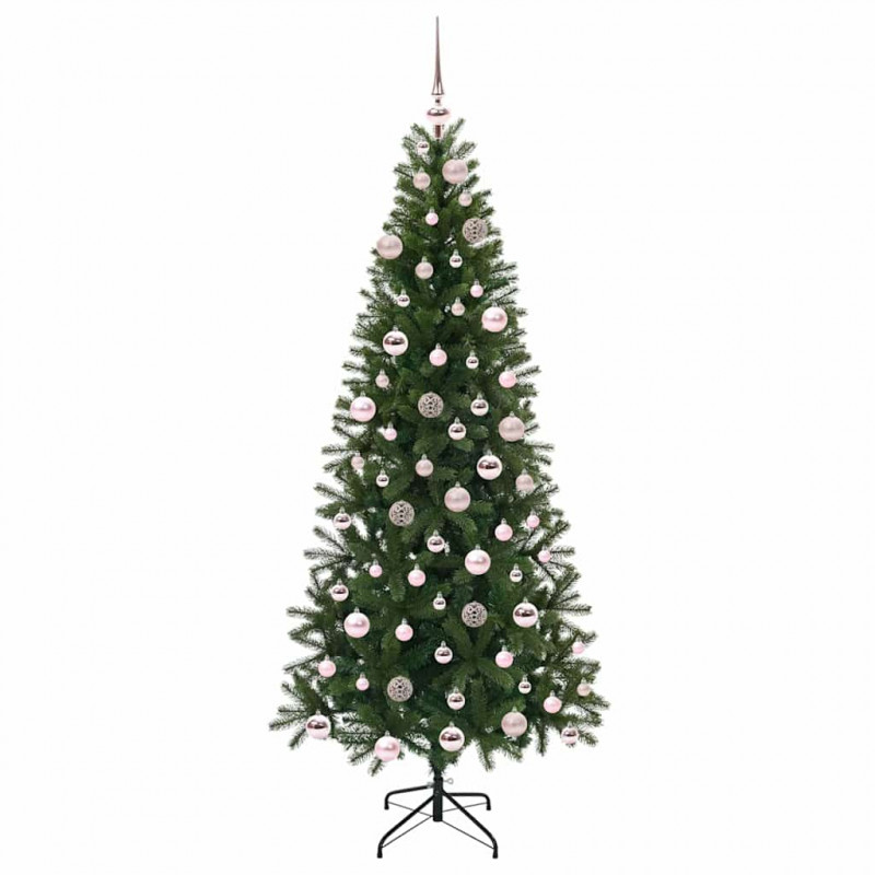 Sztuczna choinka z 300 diodami LED Zielony 180 cm PE i PVC