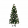 Sztuczna choinka z 300 diodami LED Zielony 180 cm PE i PVC