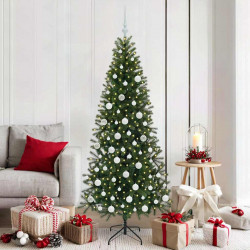 Sztuczna choinka z 300 diodami LED Zielony 180 cm PE i PVC