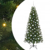 Sztuczna choinka z 300 diodami LED Zielony 180 cm PE i PVC