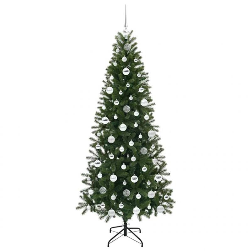 Sztuczna choinka z 300 diodami LED Zielony 180 cm PE i PVC