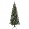 Sztuczna choinka z 300 diodami LED Zielony 180 cm PE i PVC