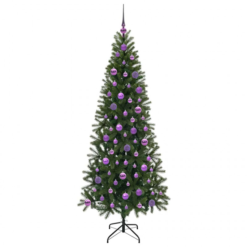 Sztuczna choinka z 300 diodami LED Zielony 180 cm PE i PVC