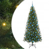 Sztuczna choinka z 300 diodami LED Zielony 180 cm PE i PVC