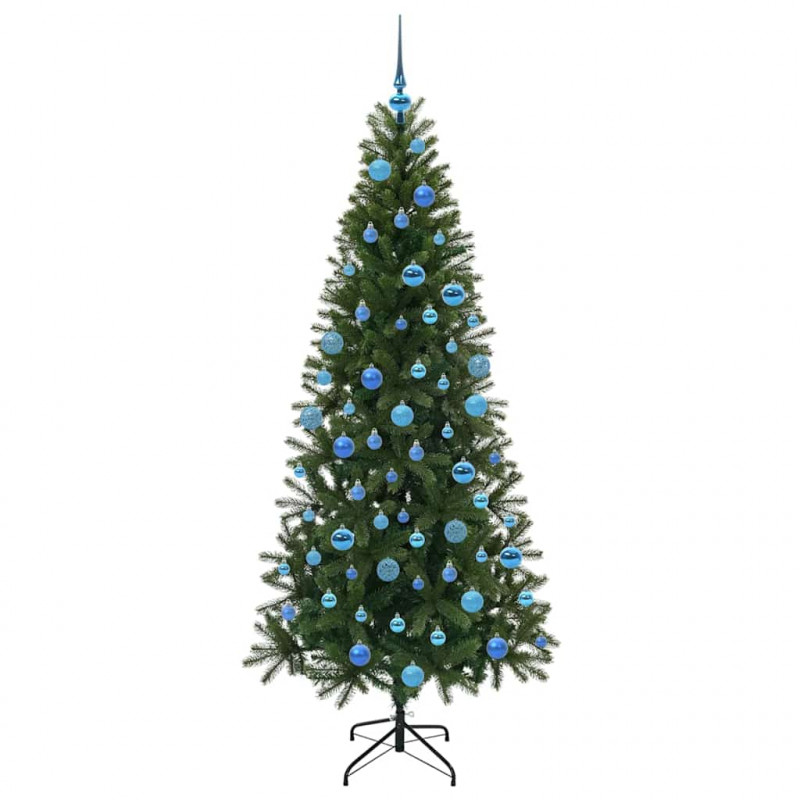 Sztuczna choinka z 300 diodami LED Zielony 180 cm PE i PVC