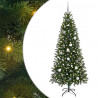 Sztuczna choinka z 300 diodami LED Zielony 210 cm PE i PVC