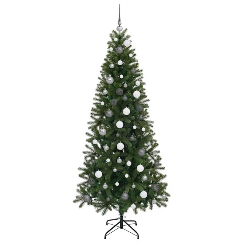 Sztuczna choinka z 300 diodami LED Zielony 210 cm PE i PVC