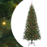 Sztuczna choinka z 300 diodami LED Zielony 210 cm PE i PVC