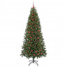 Sztuczna choinka z 300 diodami LED Zielony 210 cm PE i PVC