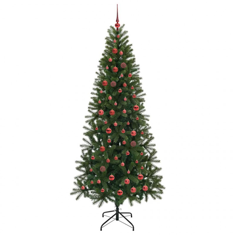 Sztuczna choinka z 300 diodami LED Zielony 210 cm PE i PVC