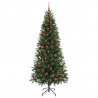 Sztuczna choinka z 300 diodami LED Zielony 210 cm PE i PVC