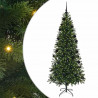 Sztuczna choinka z 300 diodami LED Zielony 210 cm PE i PVC