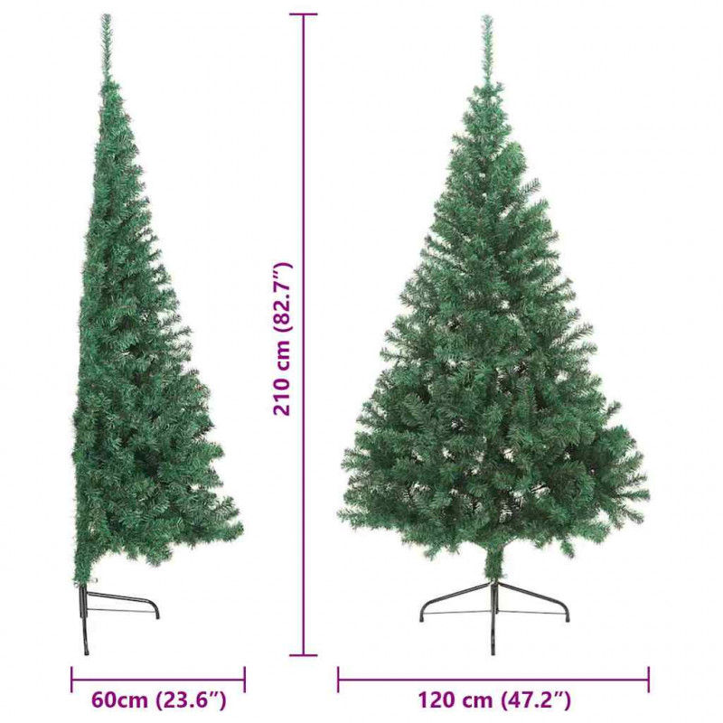 Sztuczna choinka z oświetleniem na Boże Narodzenie 210 cm PVC