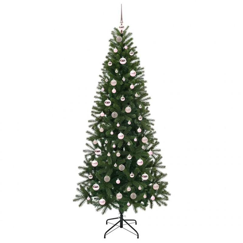 Sztuczna choinka z 300 diodami LED Zielony 210 cm PE i PVC