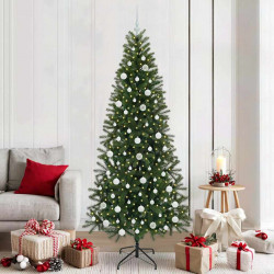 Sztuczna choinka z 300 diodami LED Zielony 210 cm PE i PVC