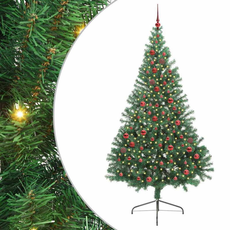 Sztuczna choinka z oświetleniem na Boże Narodzenie 210 cm PVC