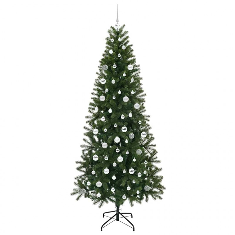Sztuczna choinka z 300 diodami LED Zielony 210 cm PE i PVC