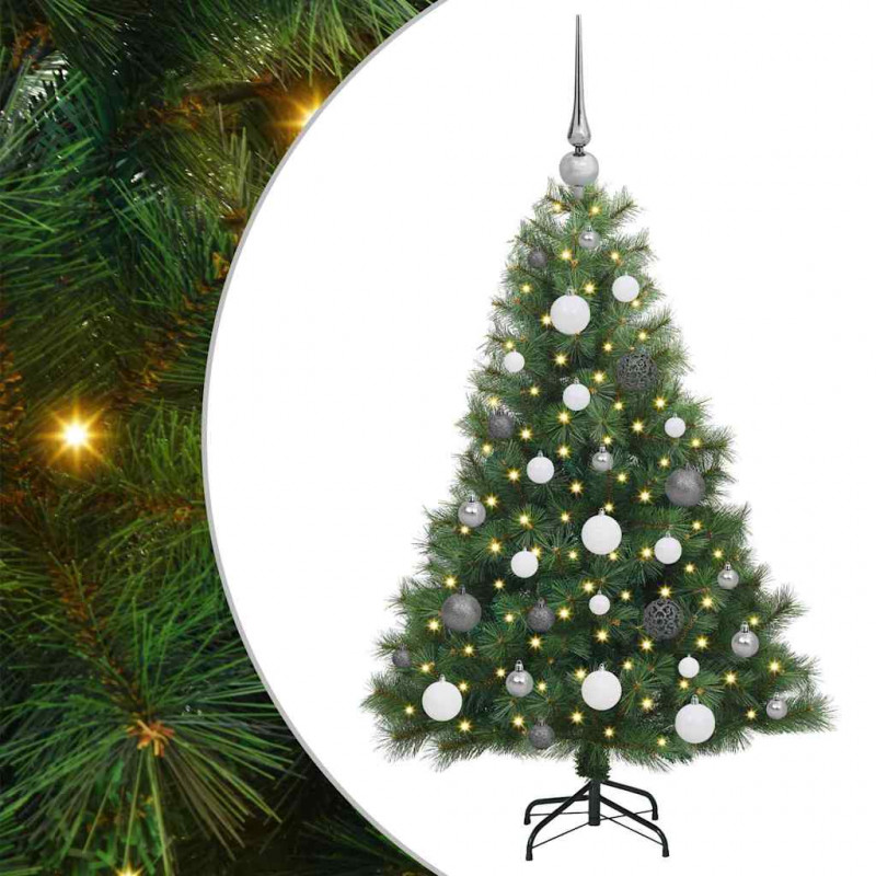 Sztuczna choinka z 150 diodami LED Zielony 120 cm PE i PVC