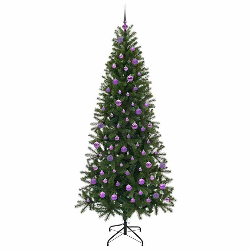 Sztuczna choinka z 300 diodami LED Zielony 210 cm PE i PVC