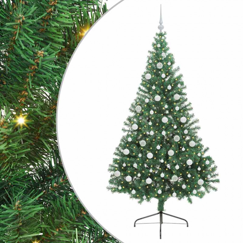 Sztuczna choinka z oświetleniem na Boże Narodzenie 210 cm PVC