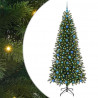 Sztuczna choinka z 300 diodami LED Zielony 210 cm PE i PVC