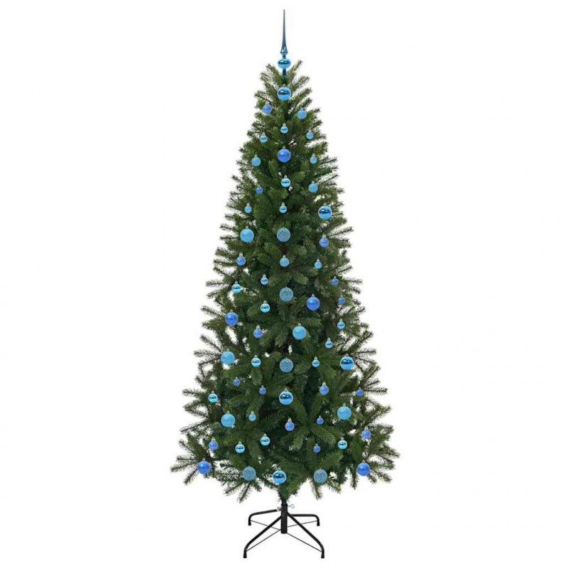 Sztuczna choinka z 300 diodami LED Zielony 210 cm PE i PVC