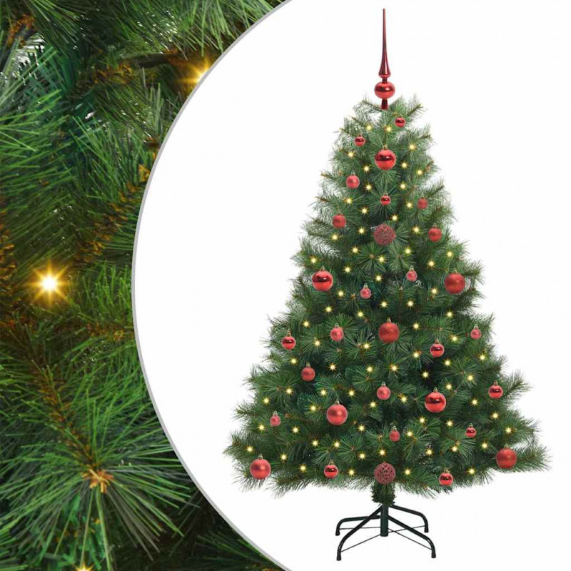 Sztuczna choinka z 150 diodami LED Zielony 120 cm PE i PVC