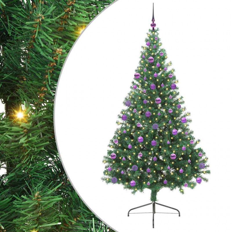Sztuczna choinka z oświetleniem na Boże Narodzenie 210 cm PVC