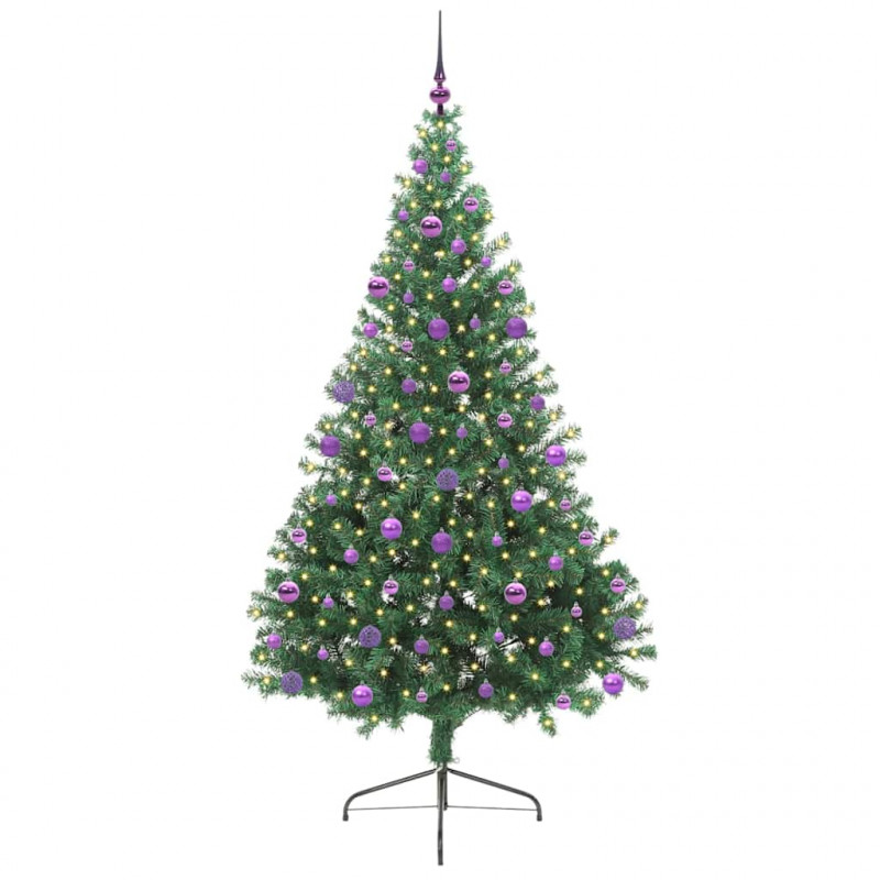 Sztuczna choinka z oświetleniem na Boże Narodzenie 210 cm PVC