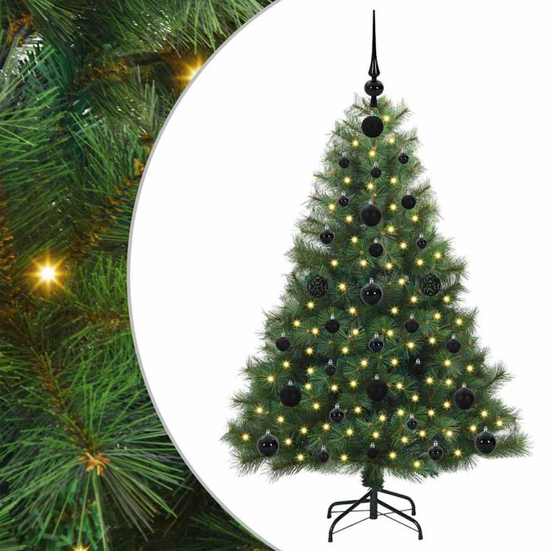 Sztuczna choinka z 150 diodami LED Zielony 120 cm PE i PVC
