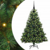 Sztuczna choinka z 150 diodami LED Zielony 120 cm PE i PVC