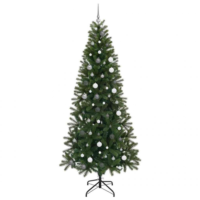 Sztuczna choinka z 300 diodami LED Zielony 240 cm PE i PVC