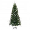 Sztuczna choinka z 300 diodami LED Zielony 240 cm PE i PVC