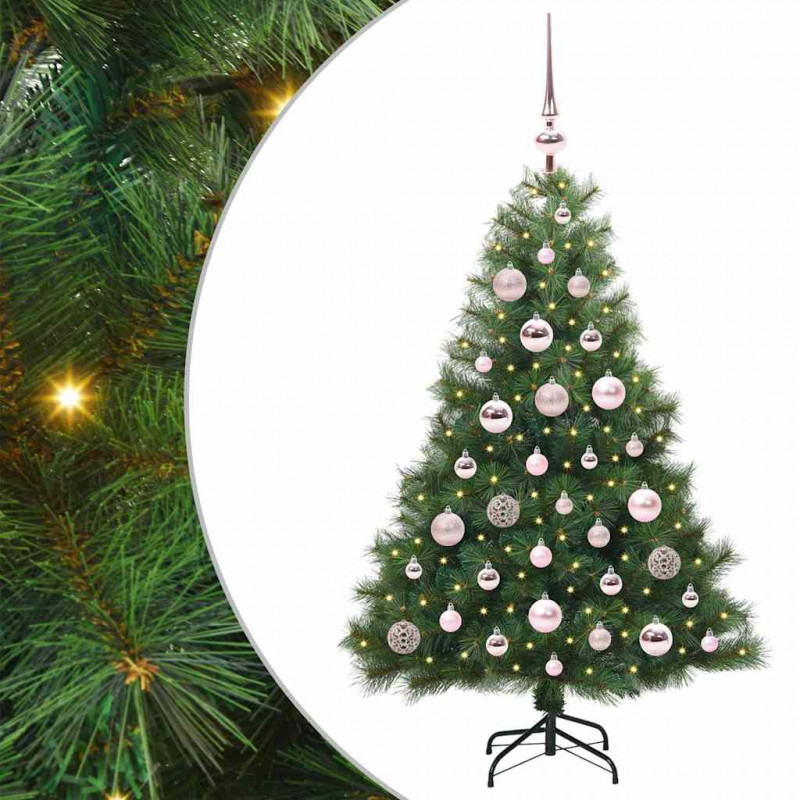 Sztuczna choinka z 150 diodami LED Zielony 120 cm PE i PVC