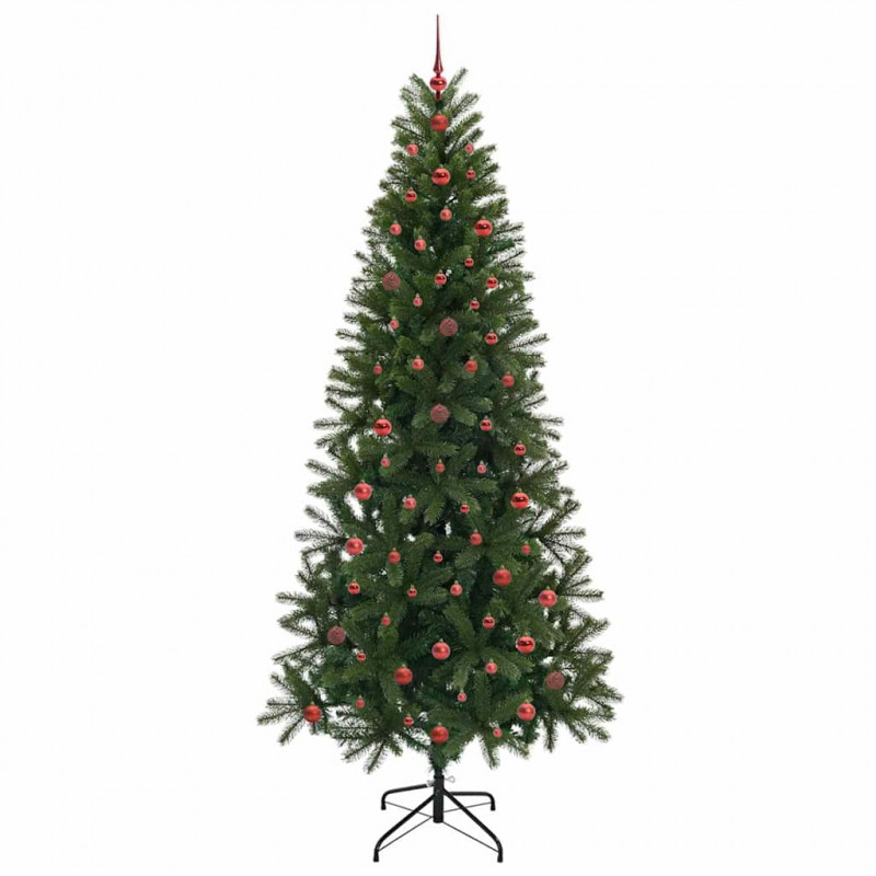 Sztuczna choinka z 300 diodami LED Zielony 240 cm PE i PVC